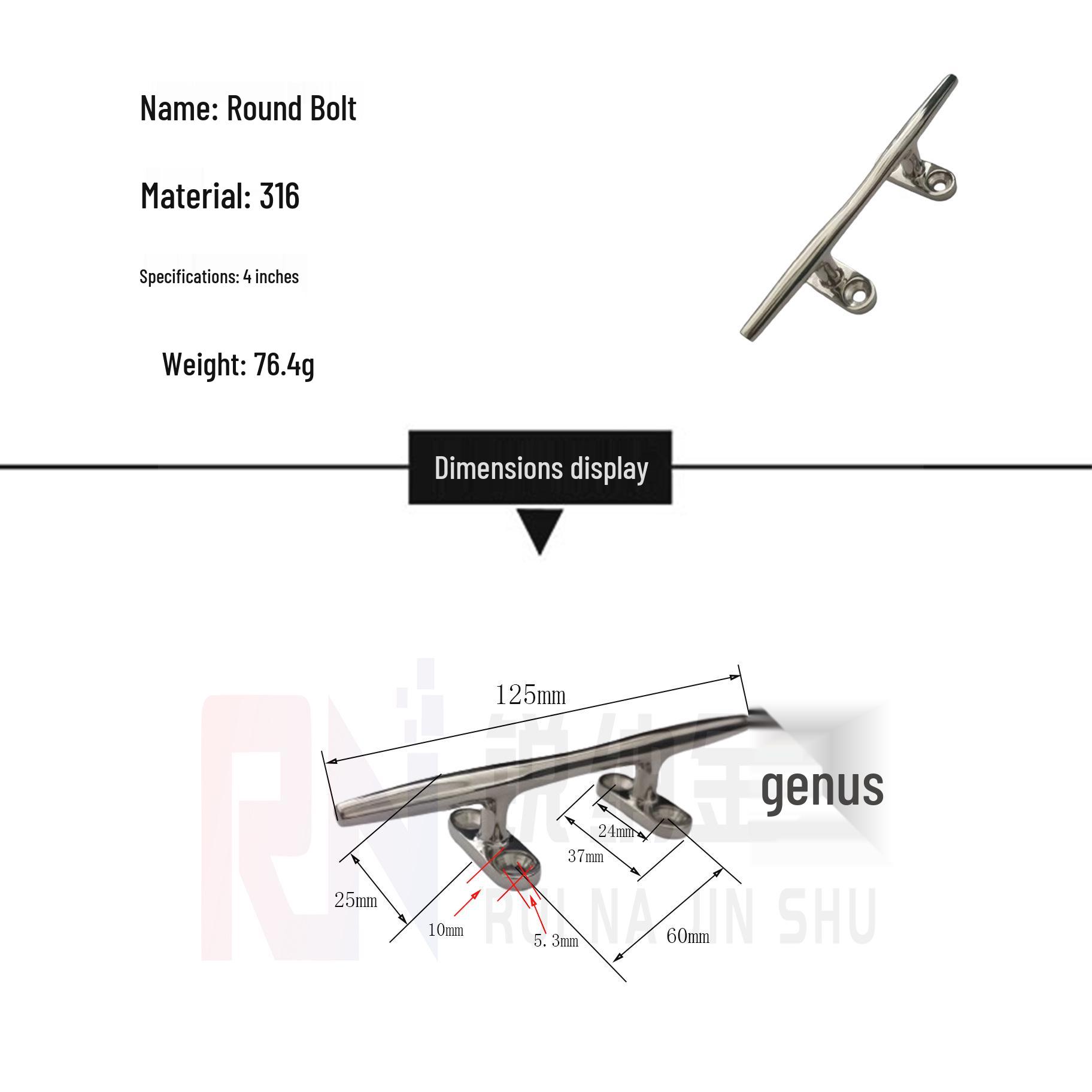 Round Ram s Horn Yacht Cleat - 4/6/8 Inch, 316 Stainless Steel Boat Rope Base
Round Ram s Horn Yacht Cleat - 4/6/8 Inch, 316 Stainless Steel Boat Rope Base