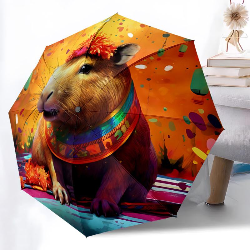 1pc Capybara Print Automatic Folding Umbrella - 8-Rib Durable Iron Frame, Compact Portable for Daily Travel yy251205021
1pc Capybara Print Automatic Folding Umbrella - 8-Rib Durable Iron Frame, Compact Portable for Daily Travel yy251205021