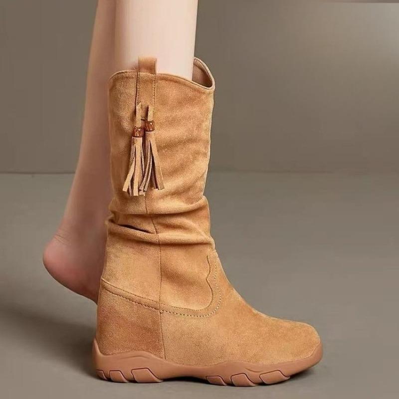 Tassel Inside Heightened Cotton Shoes Winter New Round Toe Suede Sleeve Platform Non-Slip Mid-Tube Boots 39
Tassel Inside Heightened Cotton Shoes Winter New Round Toe Suede Sleeve Platform Non-Slip Mid-Tube Boots 39