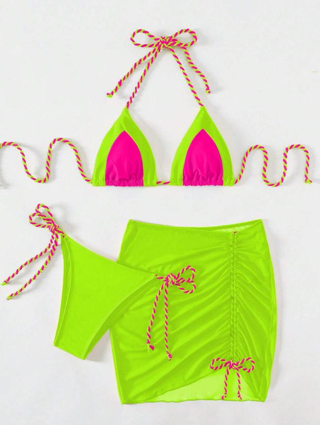 Swimsuit three-piece bikini split women s swimsuit bikini fashion XL фарби люмінесцентні зелений колір
Swimsuit three-piece bikini split women s swimsuit bikini fashion XL фарби люмінесцентні зелений колір