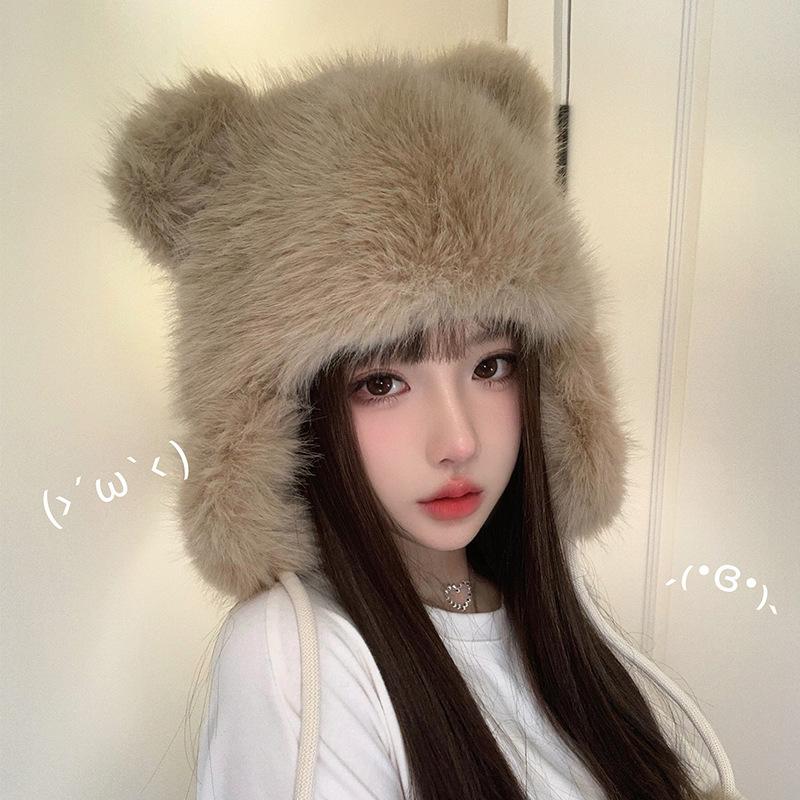 Cute Bear Ears Plush Hat Women S Winter Warm Versatile Pullover Hat Fleece Windproof Ear Protection Lei Feng Hat one size fits all
Cute Bear Ears Plush Hat Women S Winter Warm Versatile Pullover Hat Fleece Windproof Ear Protection Lei Feng Hat one size fits all