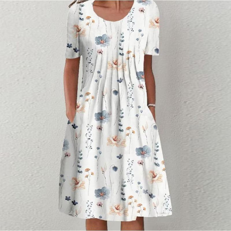 Женская мода лето весна цветочный принт короткий рукав U-образный вырез свободные повседневные платья XXXXXL
Женская мода лето весна цветочный принт короткий рукав U-образный вырез свободные повседневные платья XXXXXL