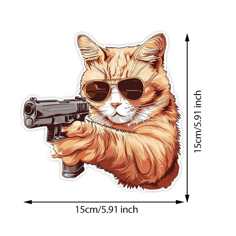 Funny Cat With a Gun Car Stickers Waterproof Vinyl Decals Auto Body Window Bumper Decor Motorcycle Helmet Stickers TM114 A-15cm Longest Side
Funny Cat With a Gun Car Stickers Waterproof Vinyl Decals Auto Body Window Bumper Decor Motorcycle Helmet Stickers TM114 A-15cm Longest Side