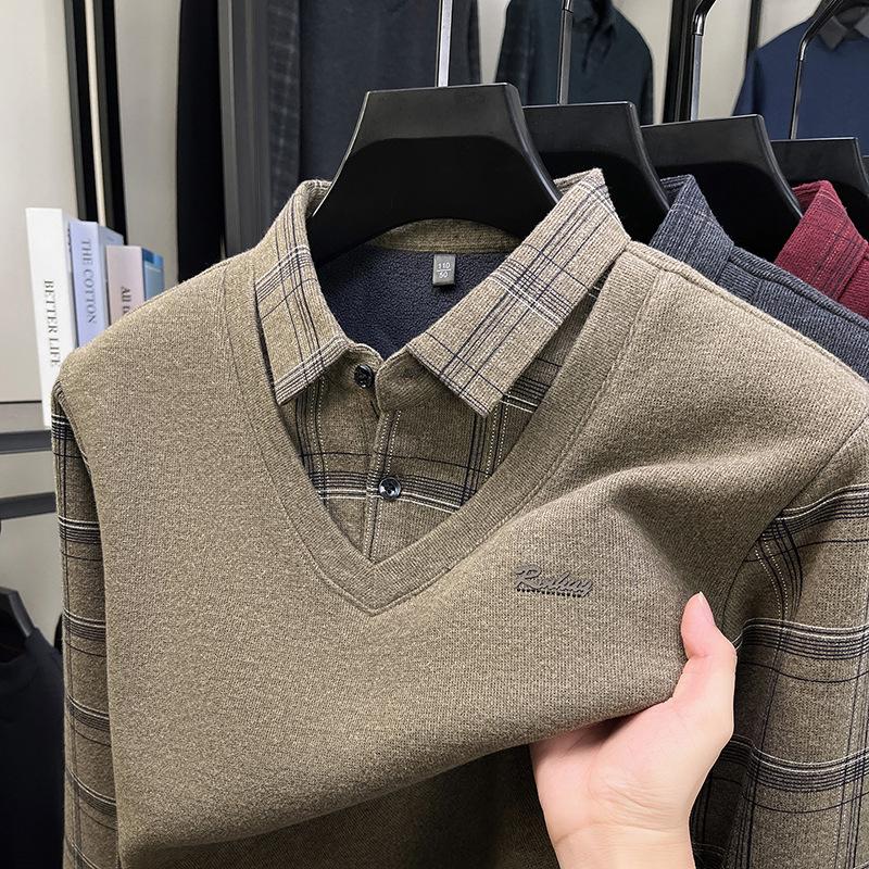 Men s Winter Faux Two-Piece Sweater with Wool Collar - Warm Velvet Knit for Middle-Aged & Elderly M хаки
Men s Winter Faux Two-Piece Sweater with Wool Collar - Warm Velvet Knit for Middle-Aged & Elderly M хаки