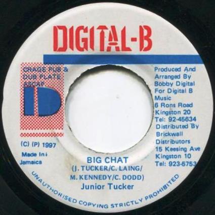 7inch Record JUNIOR TUCKER - Big Chat NONE Digital-B 1997 Jamaica Reggae, Ska & Dub Used
7inch Record JUNIOR TUCKER - Big Chat NONE Digital-B 1997 Jamaica Reggae, Ska & Dub Used