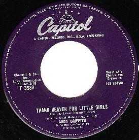 7inch Record ANDY GRIFFITH - Thank Heaven For Little Girls F3938 Capitol Records 1958 US Pop Used
7inch Record ANDY GRIFFITH - Thank Heaven For Little Girls F3938 Capitol Records 1958 US Pop Used