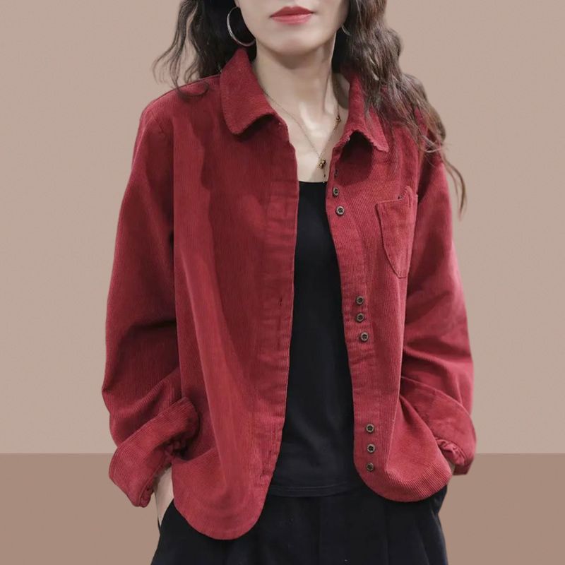 Стильная женская рабочая куртка-рубашка с длинным рукавом, осенняя блузка, пальто с открытой передней частью, повседневная верхняя одежда, модный топ, бестселлер 4XL красный
Стильная женская рабочая куртка-рубашка с длинным рукавом, осенняя блузка, пальто с открытой передней частью, повседневная верхняя одежда, модный топ, бестселлер 4XL красный