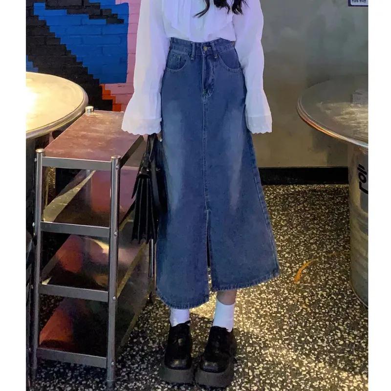 Women s Retro Hong Kong Style A-Line Denim Skirt - Mid-Length, Slimming, Spring & Autumn Large
Women s Retro Hong Kong Style A-Line Denim Skirt - Mid-Length, Slimming, Spring & Autumn Large