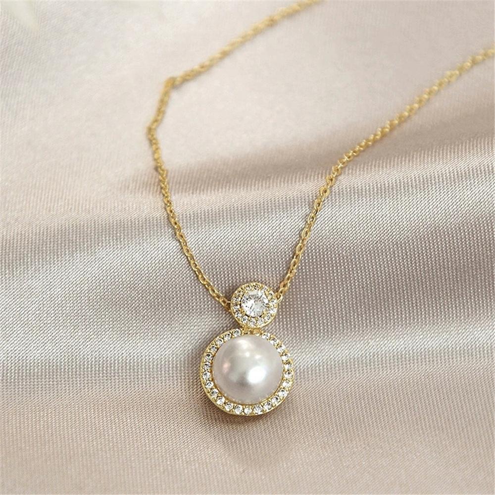Cute Female Crystal White Round Zircon Pearl Stone Pendant Necklace Vintage Gold Color Wedding Jewelry For Women
Cute Female Crystal White Round Zircon Pearl Stone Pendant Necklace Vintage Gold Color Wedding Jewelry For Women