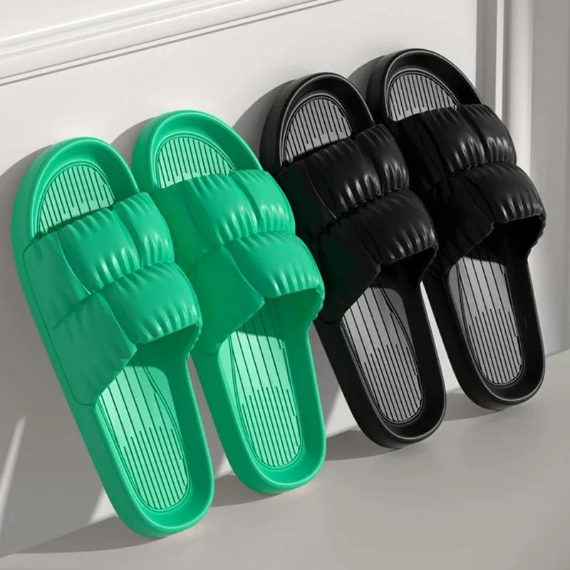 Домашние тапочки на толстой платформе, тапочки с облаком для ванной комнаты, нескользящие шлепанцы, женские сандалии, женские модные домашние шлепанцы с мягкой подошвой из ЭВА 
Домашние тапочки на толстой платформе, тапочки с облаком для ванной комнаты, нескользящие шлепанцы, женские сандалии, женские модные домашние шлепанцы с мягкой подошвой из ЭВА