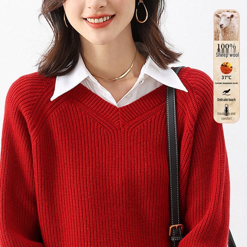 Mokana Women s V-Neck Long-Sleeve Wool Sweater L
Mokana Women s V-Neck Long-Sleeve Wool Sweater L