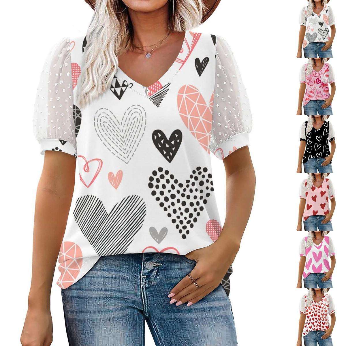 Летняя новая модная женская повседневная футболка с v-образным вырезом и коротким рукавом с принтом больших размеров S-2XL
Летняя новая модная женская повседневная футболка с v-образным вырезом и коротким рукавом с принтом больших размеров S-2XL