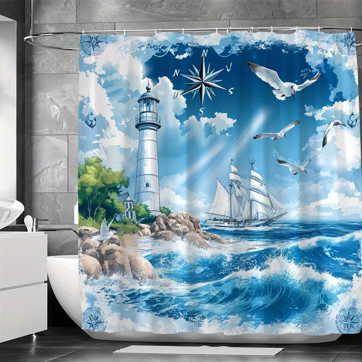 Blue Nautical Theme Shower Curtain Washable Dirt-Resistant Shower Head Waterproof Polyester Bath Curtain For Home Decor W60H190(CM)-1 Pcs
Blue Nautical Theme Shower Curtain Washable Dirt-Resistant Shower Head Waterproof Polyester Bath Curtain For Home Decor W60H190(CM)-1 Pcs