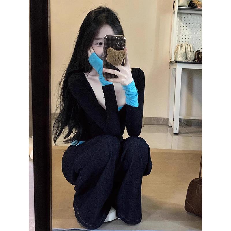 American Spicy Girl Chic Color Block Slimming T-Shirt: Women s Two-Piece Long-Sleeve Korean Style for Autumn and Spring Extra Large
American Spicy Girl Chic Color Block Slimming T-Shirt: Women s Two-Piece Long-Sleeve Korean Style for Autumn and Spring Extra Large