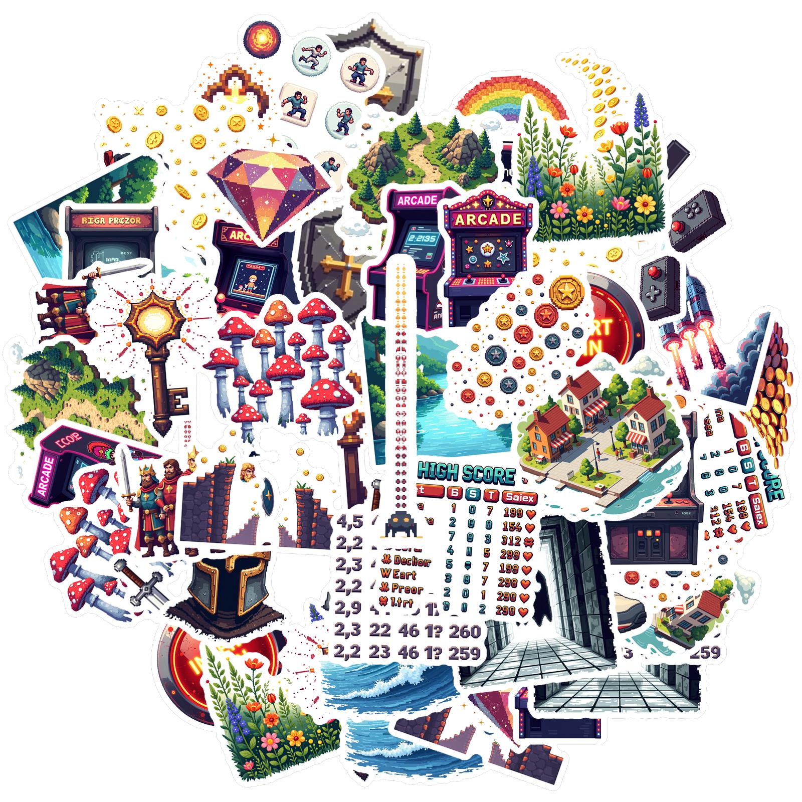 35-70pcs Retro Arcade Pixel Game Stickers Sticker School Teacher Classroom Reward Stickers Waterproof Graffiti Decals
35-70pcs Retro Arcade Pixel Game Stickers Sticker School Teacher Classroom Reward Stickers Waterproof Graffiti Decals