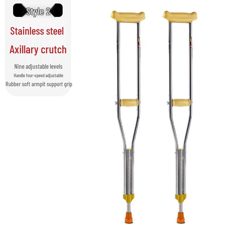Adjustable Aluminum Alloy Stainless Steel Underarm Crutches for Adults
Adjustable Aluminum Alloy Stainless Steel Underarm Crutches for Adults