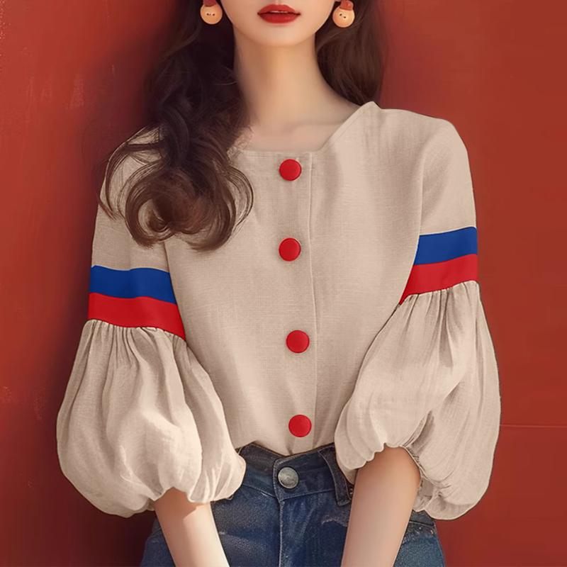 ZANZEA Женская повседневная блузка с круглым вырезом и рукавом 3/4 в стиле пэчворк L бежевый
ZANZEA Женская повседневная блузка с круглым вырезом и рукавом 3/4 в стиле пэчворк L бежевый