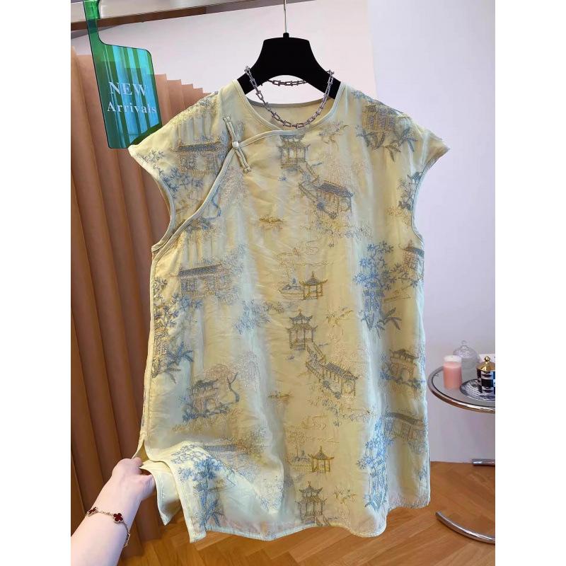 2025 Modern Embroidered Sleeveless Qipao Blouse for Women XXL светло-желтого
2025 Modern Embroidered Sleeveless Qipao Blouse for Women XXL светло-желтого