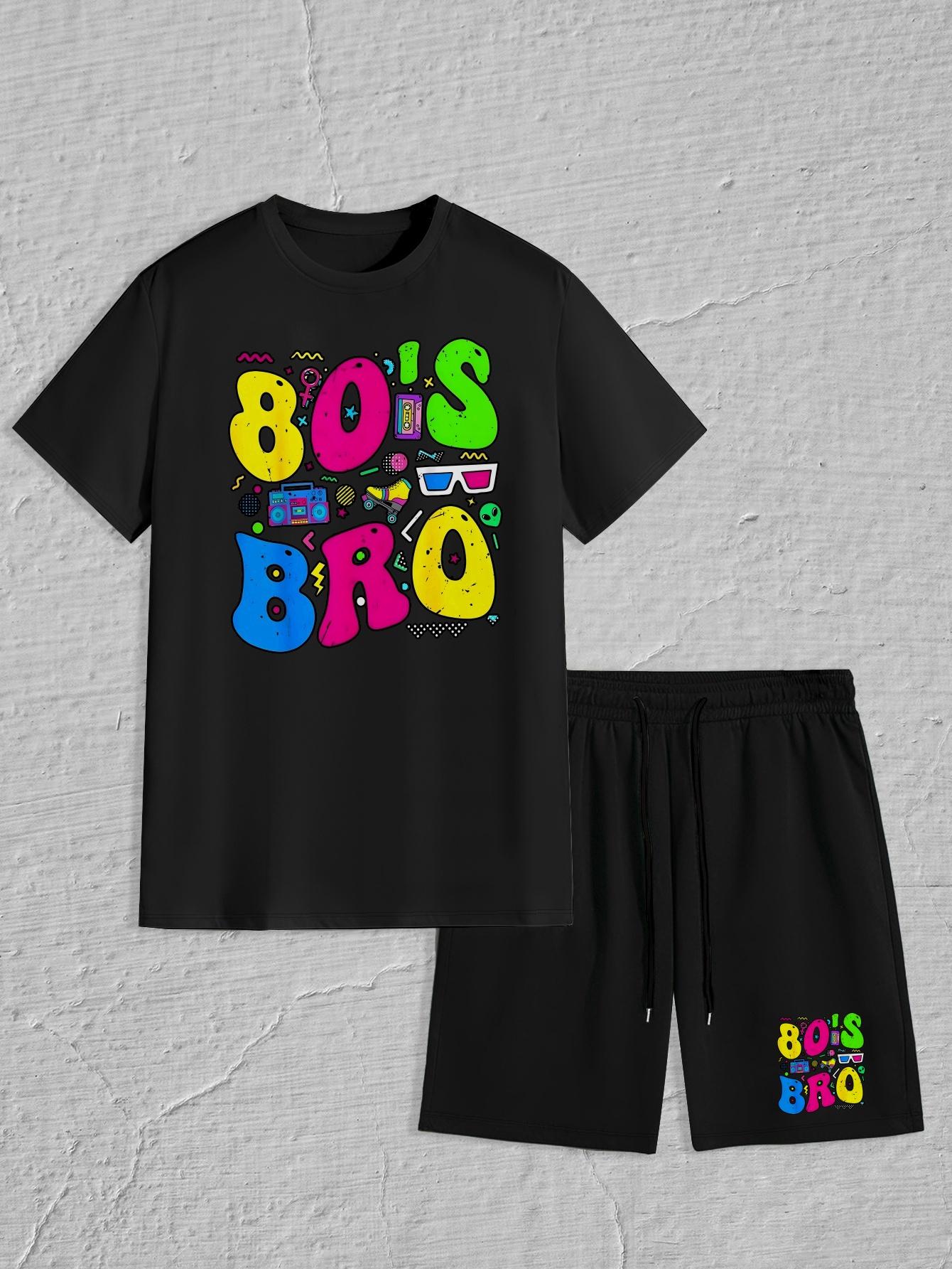 80 S Retro Graphic Casual Shorts and T-shirt Set - Black with Colorful 80 S Icons S
80 S Retro Graphic Casual Shorts and T-shirt Set - Black with Colorful 80 S Icons S