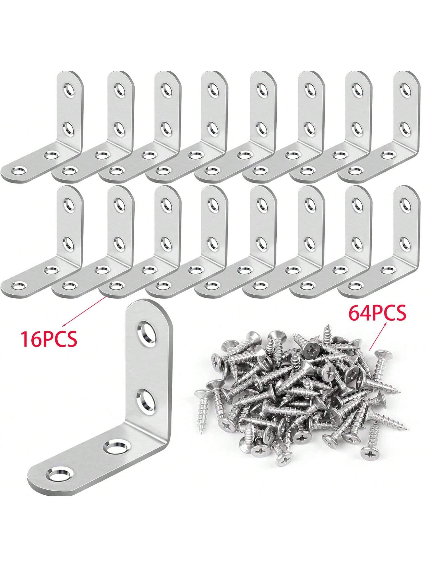 40/30pcs Stainless Steel L-Shaped Corner Brace Set with Screws for Wooden Shelves, Chairs, Vanities, Cabinets, Furniture Repair
40/30pcs Stainless Steel L-Shaped Corner Brace Set with Screws for Wooden Shelves, Chairs, Vanities, Cabinets, Furniture Repair