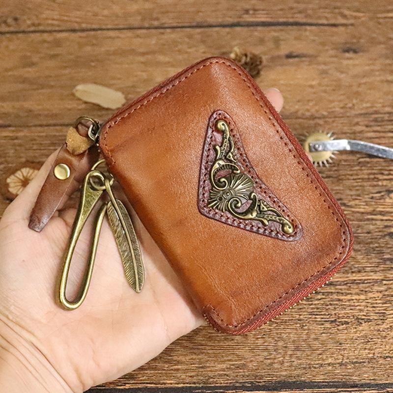 New Top Layer Cowhide Waist Hanging Key Bag for Men, Vintage Vegetable Tanned Leather, Hand Polished and Used Zipper, Home Key Bag коричневий
New Top Layer Cowhide Waist Hanging Key Bag for Men, Vintage Vegetable Tanned Leather, Hand Polished and Used Zipper, Home Key Bag коричневий