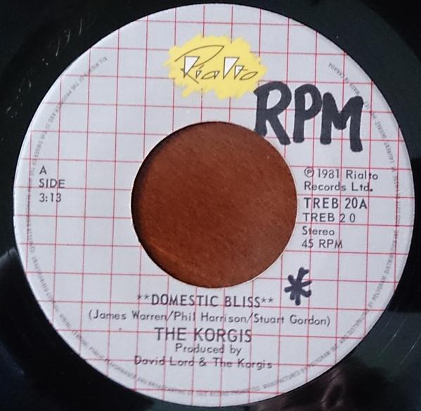 7inch Record KORGIS Domestic Bliss TREB20 Rialto 1981 Canada Pop Used
7inch Record KORGIS Domestic Bliss TREB20 Rialto 1981 Canada Pop Used