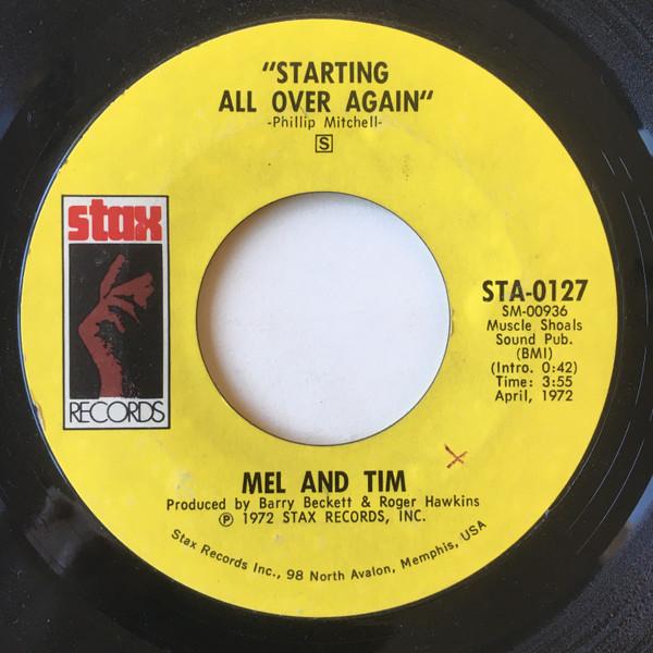 7inch Record MEL & TIM - Starting All Over Again / It Hurts STA0127 Stax 1972 US Soul/Funk Used
7inch Record MEL & TIM - Starting All Over Again / It Hurts STA0127 Stax 1972 US Soul/Funk Used