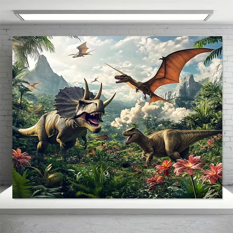 2D Tropical Dinosaur Backdrop, Jurassic Forest with Dinosaurs & Flowers Photography Background 47.2x31.5inch/120*80cm
2D Tropical Dinosaur Backdrop, Jurassic Forest with Dinosaurs & Flowers Photography Background 47.2x31.5inch/120*80cm