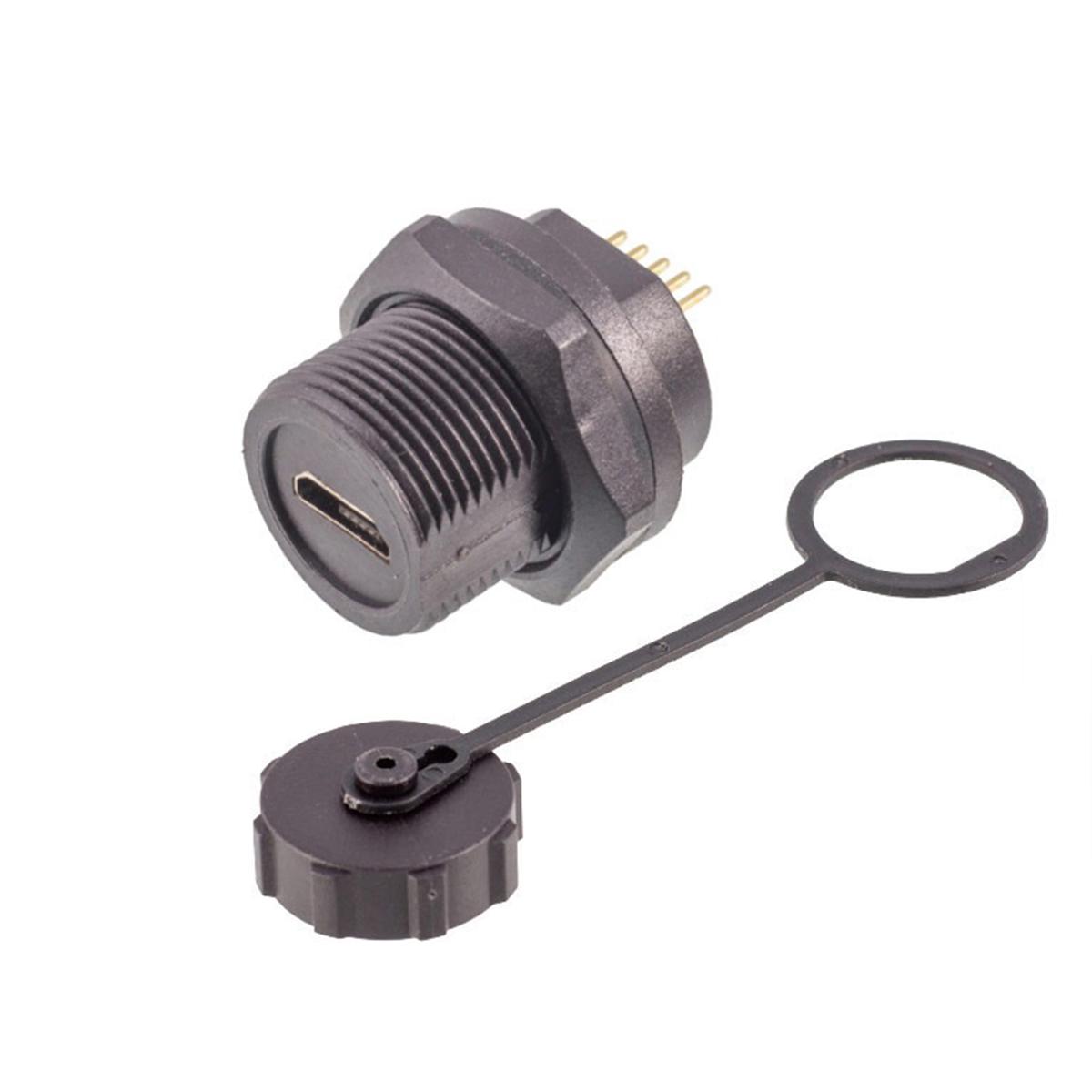 1.5A 30V Connector Mirco USB Waterproof to USB2.0 Female Male Plug Socket Panel Mount Date USB Adapter with Dust Cap no cable
1.5A 30V Connector Mirco USB Waterproof to USB2.0 Female Male Plug Socket Panel Mount Date USB Adapter with Dust Cap no cable