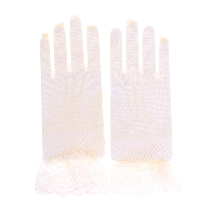 Elegant Ladies Short Lace Gloves Sheer Fishn Net Prom Party Gloves Female s Fashionable Soild Color Full-finger Mittens
Elegant Ladies Short Lace Gloves Sheer Fishn Net Prom Party Gloves Female s Fashionable Soild Color Full-finger Mittens