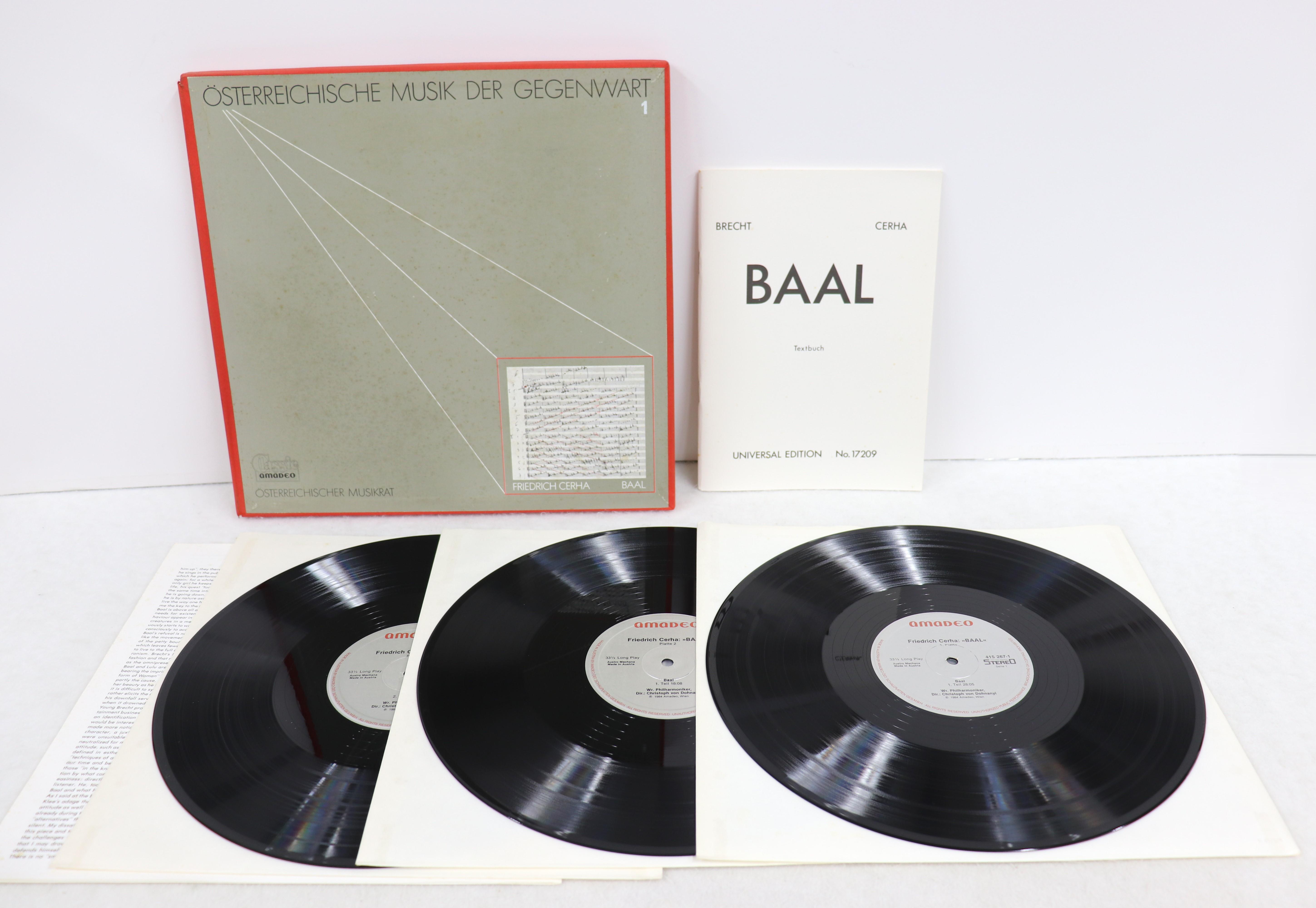 LP Record FRIEDRICH CERHA Baal Osterreichische Musik Der Ge 415266 AMADEO 1984 Austria Classical Used
LP Record FRIEDRICH CERHA Baal Osterreichische Musik Der Ge 415266 AMADEO 1984 Austria Classical Used