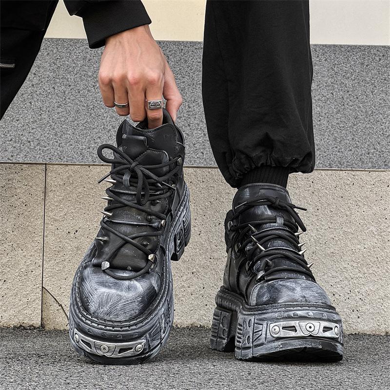New sub-race bogo heavy metal dark rock locomotive old spike heightened platform boots 561202-J 45 чорний
New sub-race bogo heavy metal dark rock locomotive old spike heightened platform boots 561202-J 45 чорний
