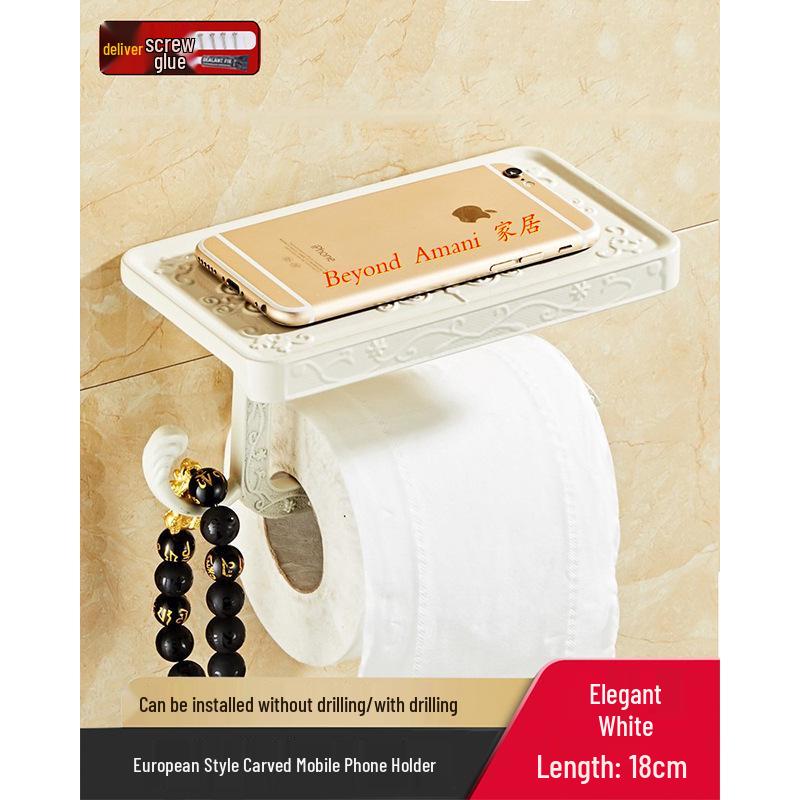 European Retro Wall-Mounted Space Aluminum Toilet Paper & Phone Holder Length 18cm
European Retro Wall-Mounted Space Aluminum Toilet Paper & Phone Holder Length 18cm