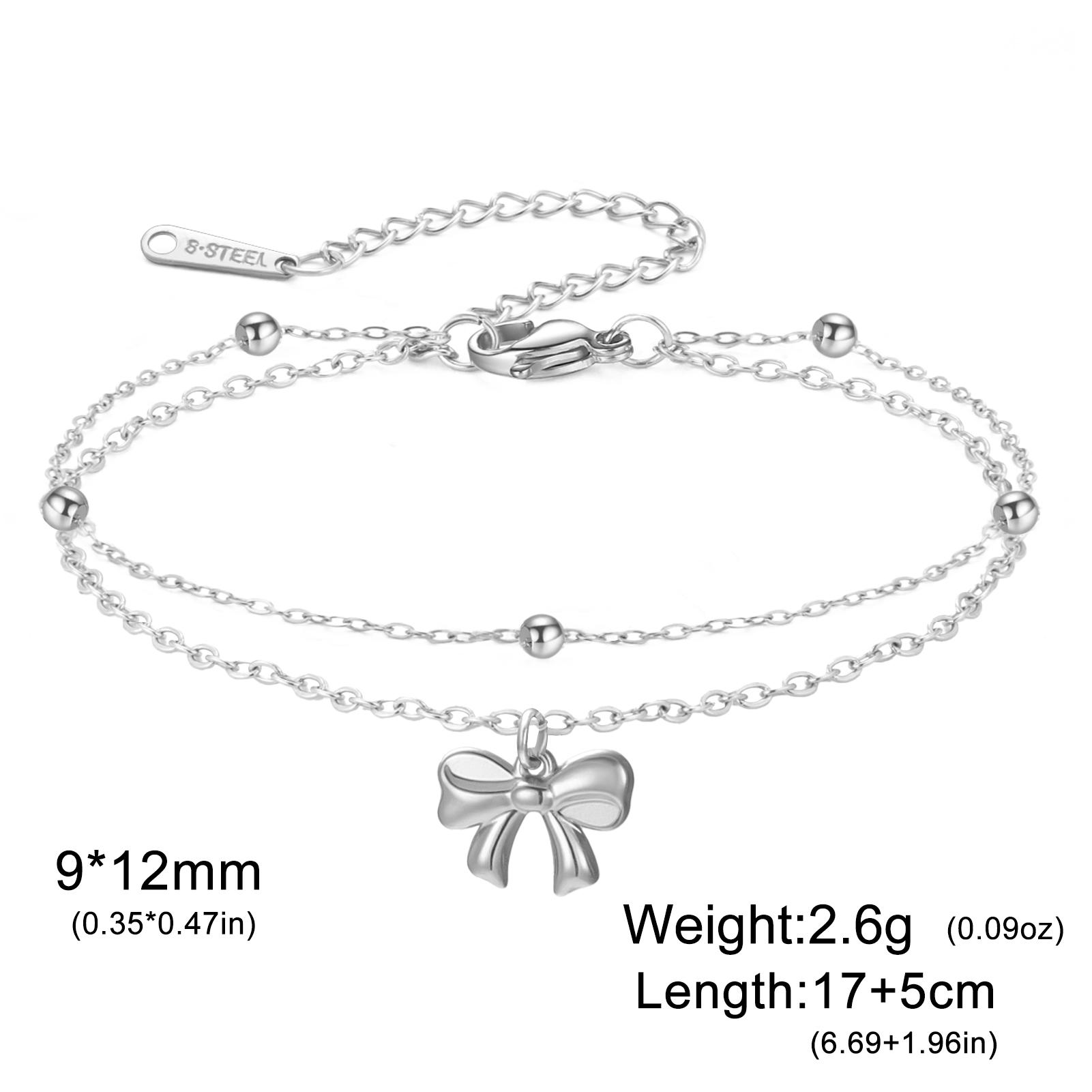 Cazador Cute Bowknot Charm Hand Bracelets for Women Stainless Steel Jewelry Double Beads Chains Bracelet Gift Trendy Wholesale 17-22 cm
Cazador Cute Bowknot Charm Hand Bracelets for Women Stainless Steel Jewelry Double Beads Chains Bracelet Gift Trendy Wholesale 17-22 cm