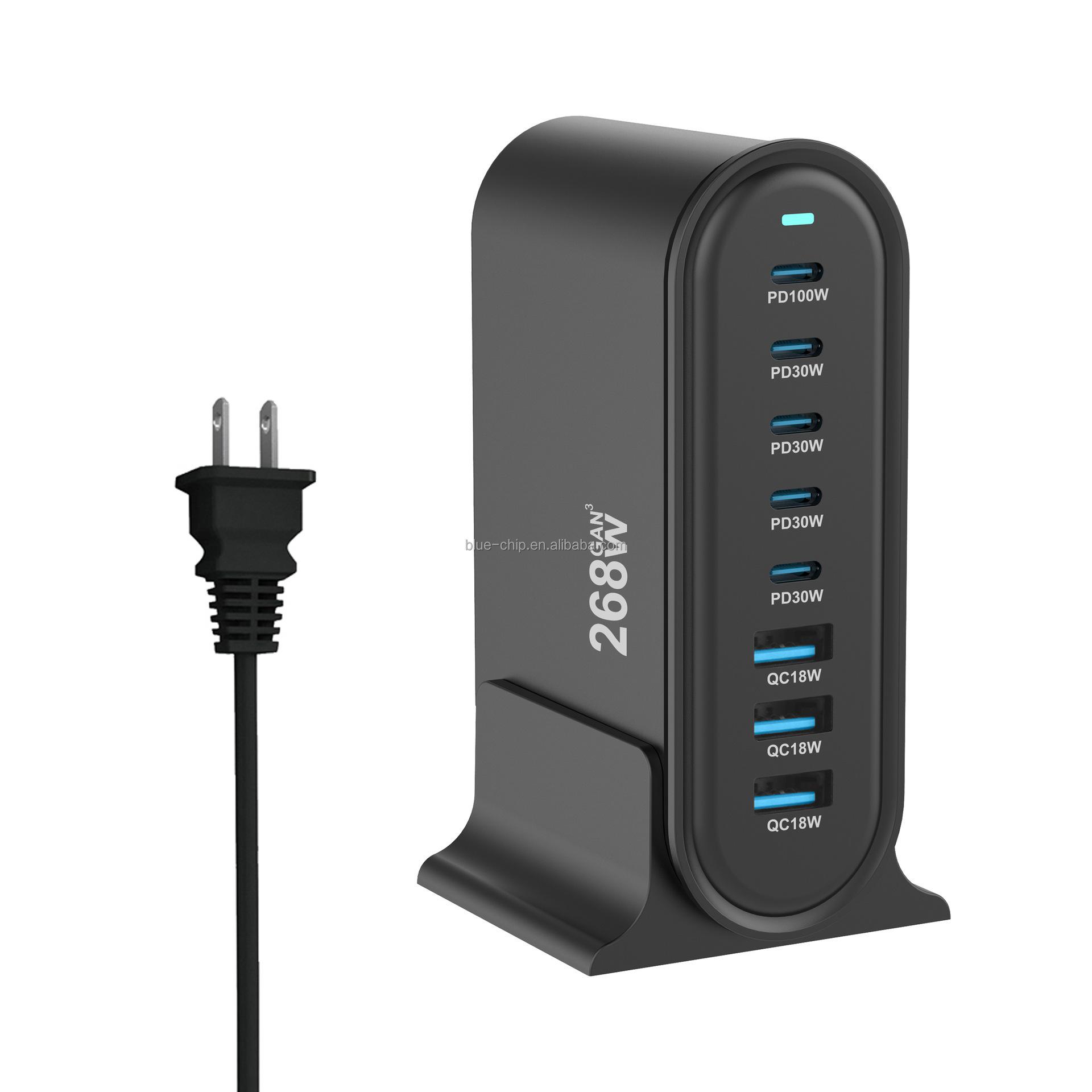 268W Gan New Design Home Universal Dock Multi Cell Phone Station Wall Usb C Type Fast Charging Laptop Chargers and Adapters
268W Gan New Design Home Universal Dock Multi Cell Phone Station Wall Usb C Type Fast Charging Laptop Chargers and Adapters