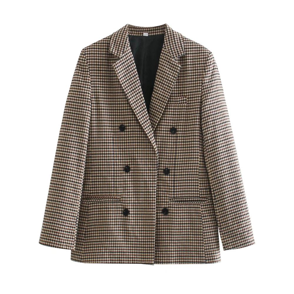 European & American Style Women s Plaid Double-Breasted Suit Jacket - Autumn 2024 Top 5 Colors Large
European & American Style Women s Plaid Double-Breasted Suit Jacket - Autumn 2024 Top 5 Colors Large