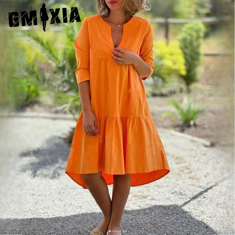 GMXIA Summer Women s Fresh Sweet V-Neck Pure Colour Cotton Linen Swing Casual Long Dresses XXXL синій
GMXIA Summer Women s Fresh Sweet V-Neck Pure Colour Cotton Linen Swing Casual Long Dresses XXXL синій