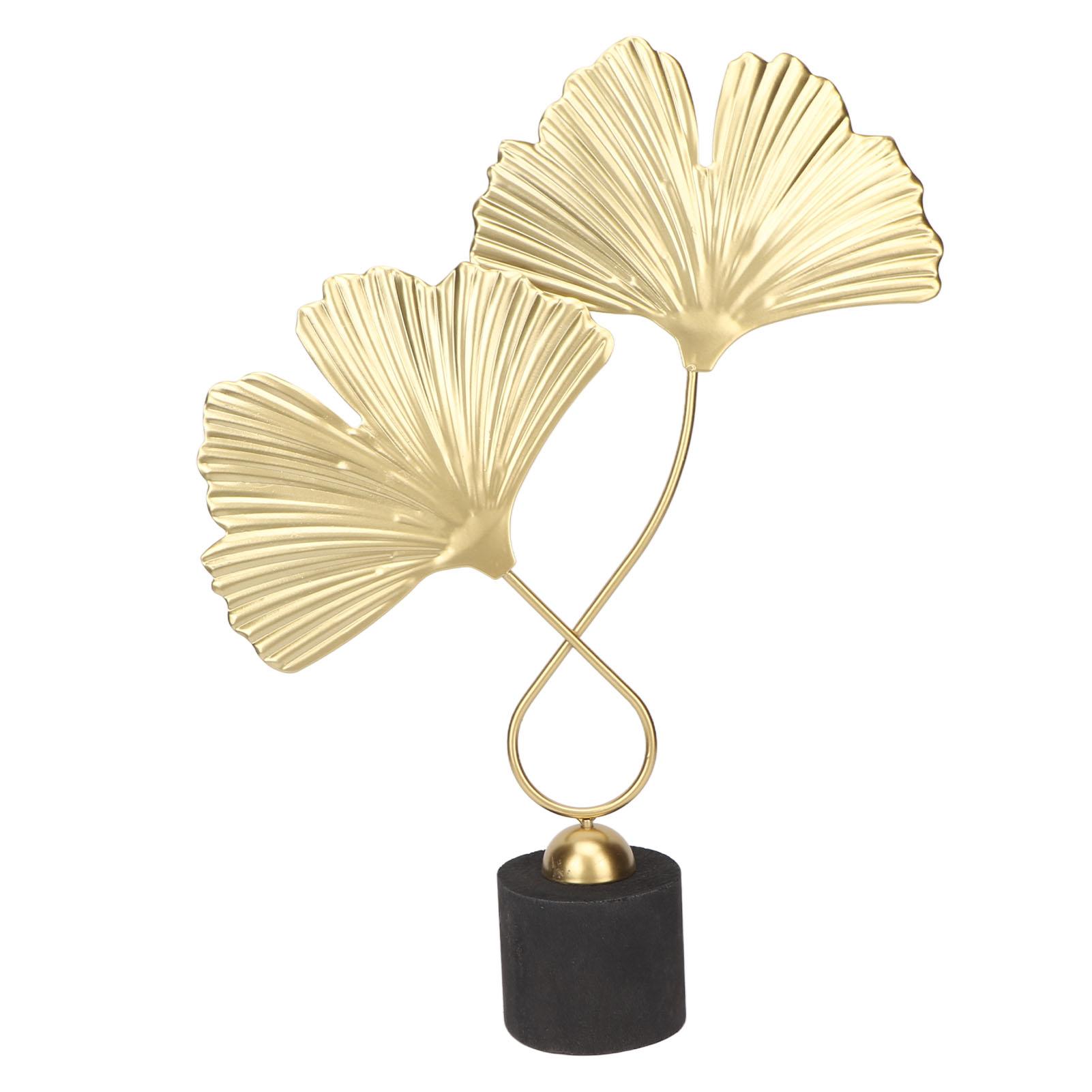 Leaf Statue Double Headed Ginkgo Shape Golden Attractive Decorative Metal Composite Wooden Base
Leaf Statue Double Headed Ginkgo Shape Golden Attractive Decorative Metal Composite Wooden Base