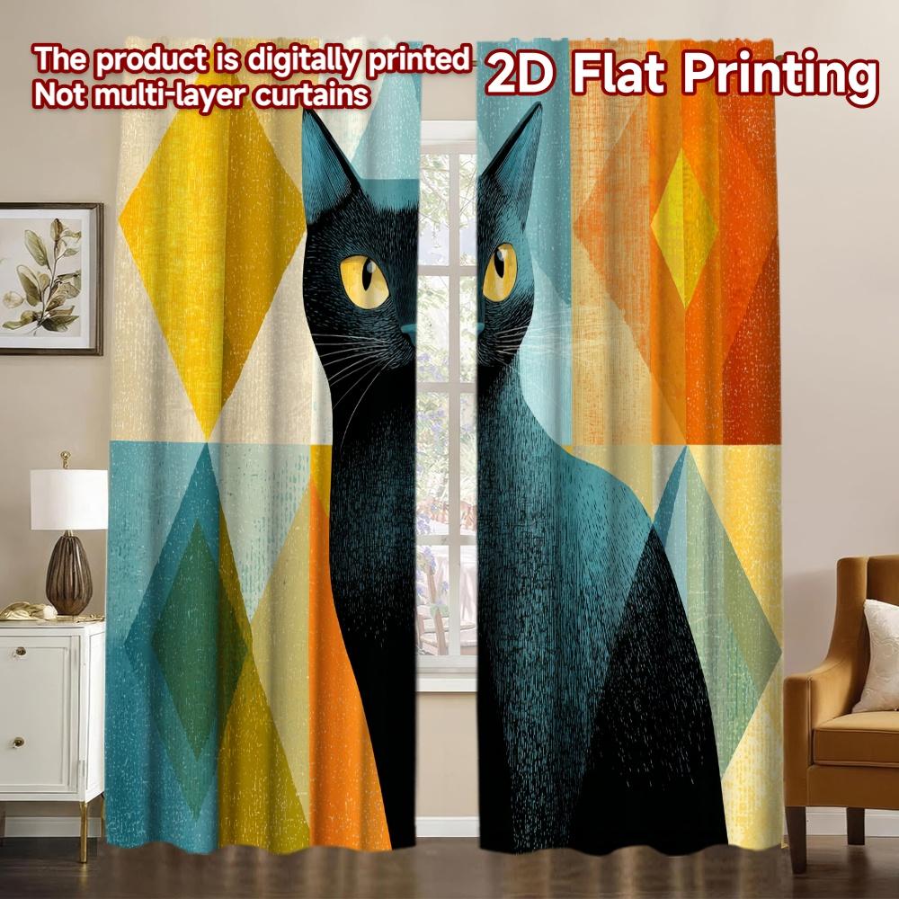 2D Flat Printing 2pcs Black Cat with Colorful Diamonds Chic Contemporary Curtains Durable Polyester Curtains Decorations For 100*130 Grommet Top 1pcs
2D Flat Printing 2pcs Black Cat with Colorful Diamonds Chic Contemporary Curtains Durable Polyester Curtains Decorations For 100*130 Grommet Top 1pcs