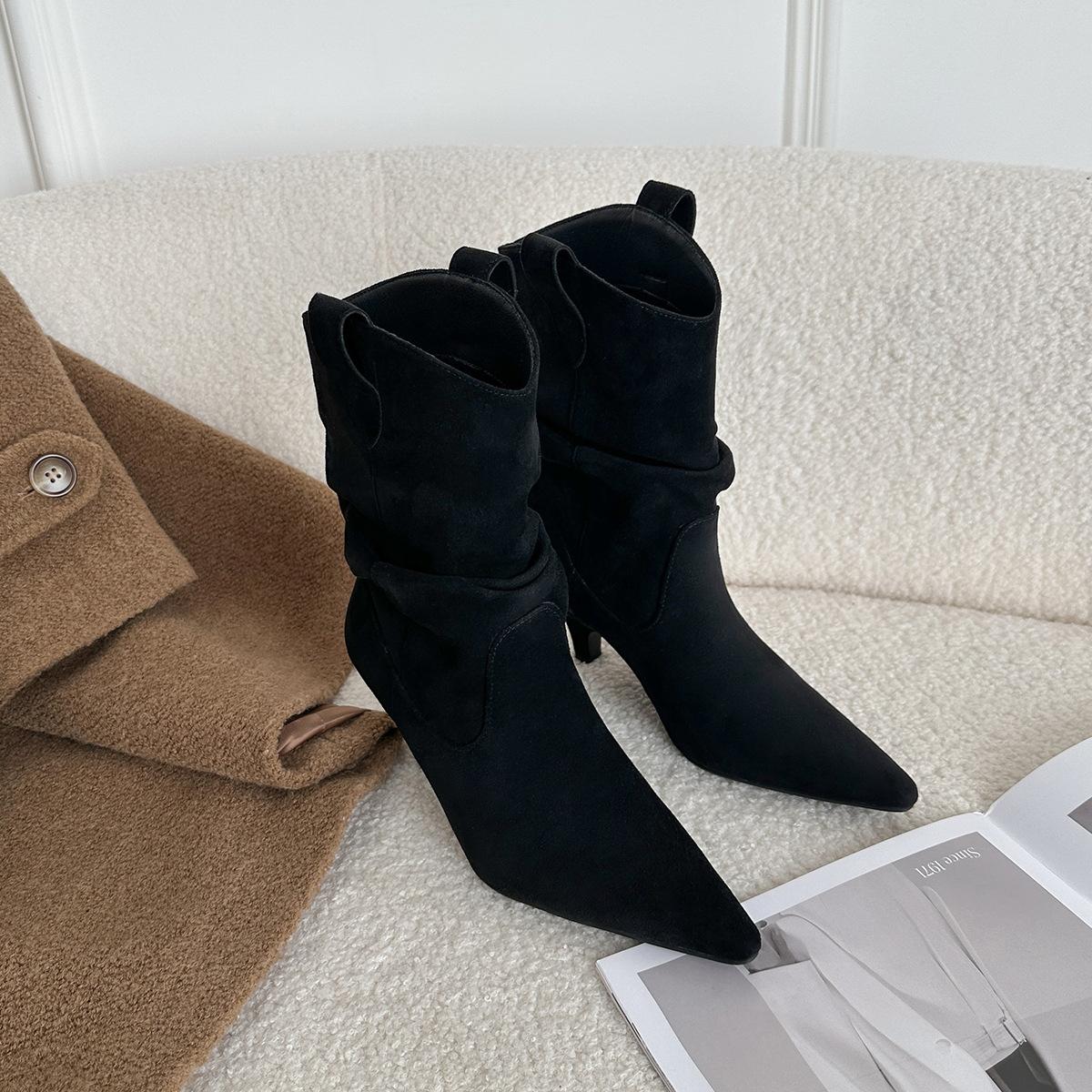 258-2 retro and simple cowboy boots customization, women s 2025 spring and autumn new pointed pleated short knight boots 35 чёрный
258-2 retro and simple cowboy boots customization, women s 2025 spring and autumn new pointed pleated short knight boots 35 чёрный