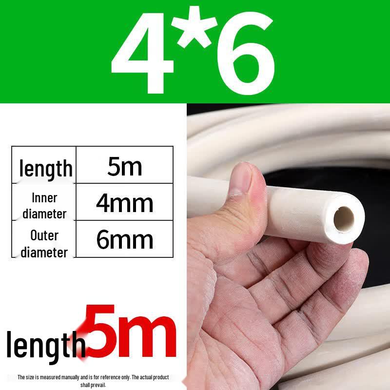 Jundingying 4x6mm White Rubber Tube, 5m
Jundingying 4x6mm White Rubber Tube, 5m