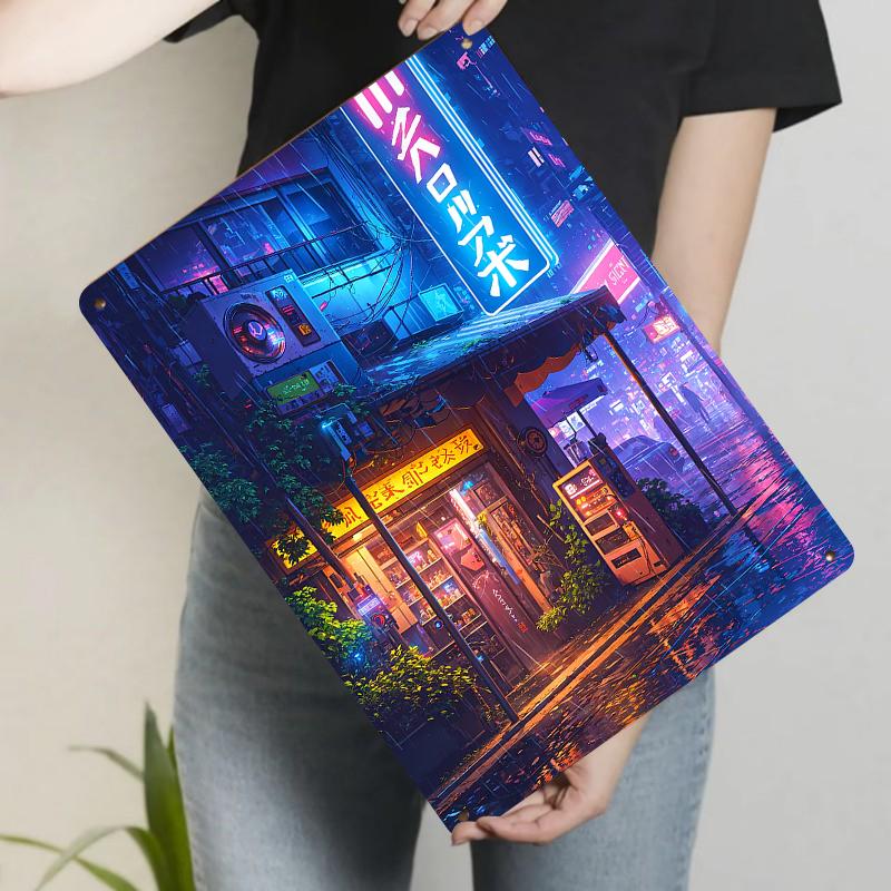 Cyberpunk Neon Rainy Night Street Corner Metal Wall Art Bar Decorative Painting for 20x30cm(7.8x11.8inch)
Cyberpunk Neon Rainy Night Street Corner Metal Wall Art Bar Decorative Painting for 20x30cm(7.8x11.8inch)