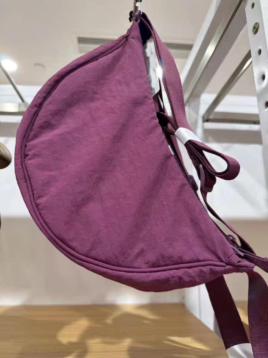 Макарон Примерочная С Той же Розовой Сумкой-Мессенджером Нейлоновая Сумка-Пельмень Студенческая Сумка Через Плечо Универсальная Маленькая Тканевая Сумка темно-фиолетового