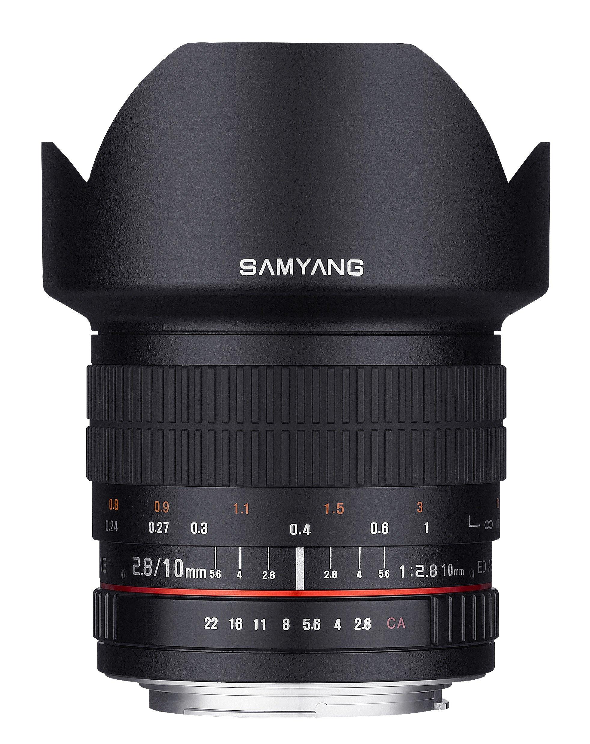 Samyang 10mm F2.8 ED AS NCS CS Ultra Wide Angle Lens for Nikon Digital SLR Cameras with AE Chip for Auto Metering (SY10MAF-N) , Black
Samyang 10mm F2.8 ED AS NCS CS Ultra Wide Angle Lens for Nikon Digital SLR Cameras with AE Chip for Auto Metering (SY10MAF-N) , Black