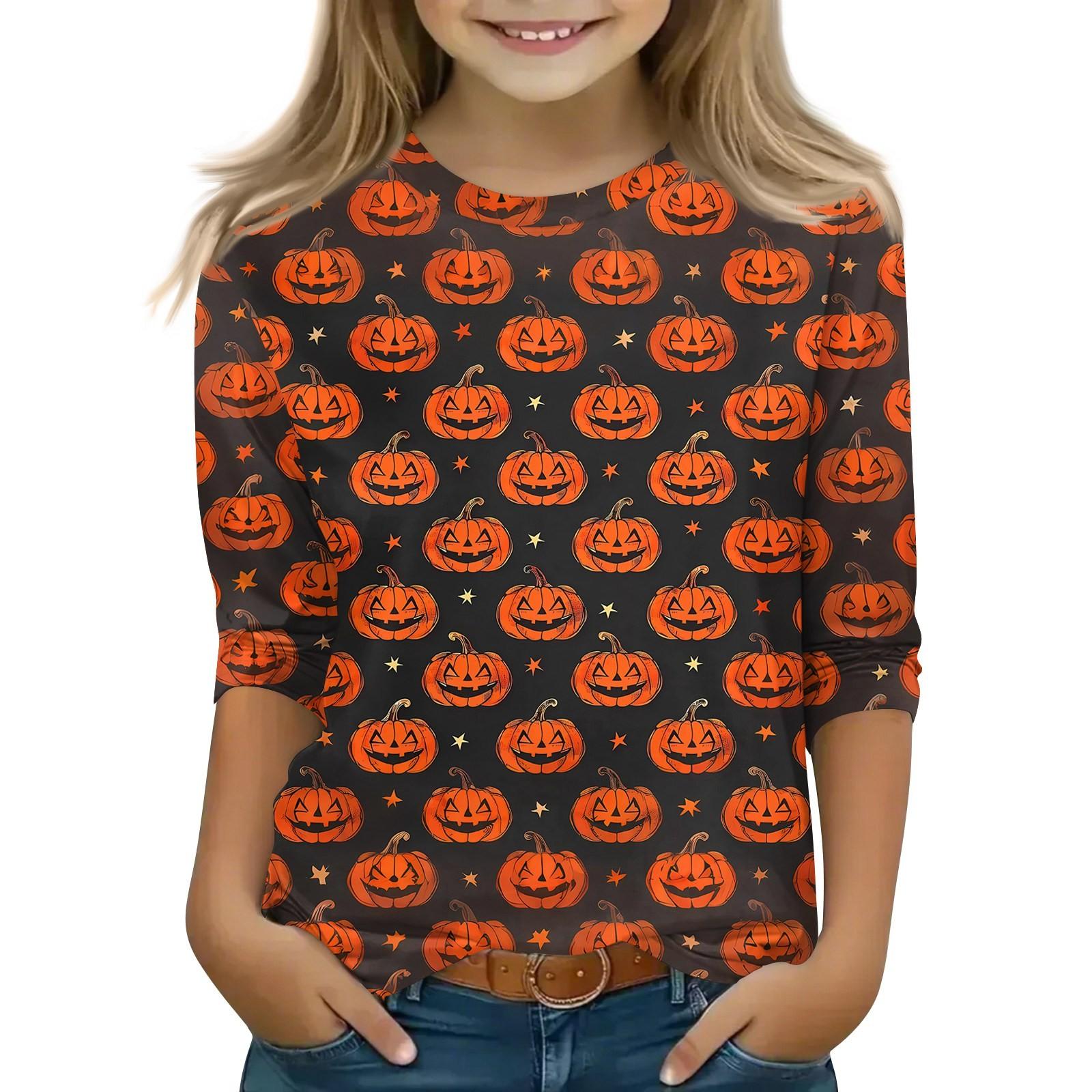 Детские топы с рукавом 3/4, повседневная футболка с принтом на Хэллоуин, пуловер-блузка с круглым вырезом 140 шафрановый
Детские топы с рукавом 3/4, повседневная футболка с принтом на Хэллоуин, пуловер-блузка с круглым вырезом 140 шафрановый