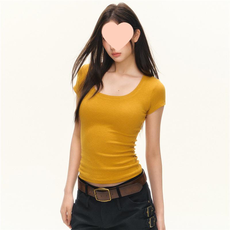 101PASSION Women s Summer Ginger Yellow Fitted U-neck T-Shirt - Short Sleeve, Slimming American Style Top Large (L) жовтий/імбирний
101PASSION Women s Summer Ginger Yellow Fitted U-neck T-Shirt - Short Sleeve, Slimming American Style Top Large (L) жовтий/імбирний