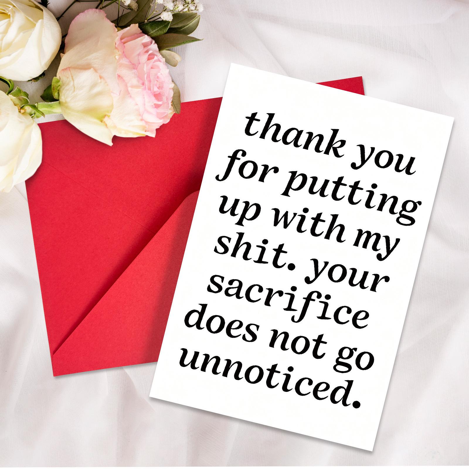 Thank You For The Selection Of Greeting Card Collection, Greeting Card With Envelope Set, Handwritten Message Greetings Folded Text Card t020401105-text
Thank You For The Selection Of Greeting Card Collection, Greeting Card With Envelope Set, Handwritten Message Greetings Folded Text Card t020401105-text