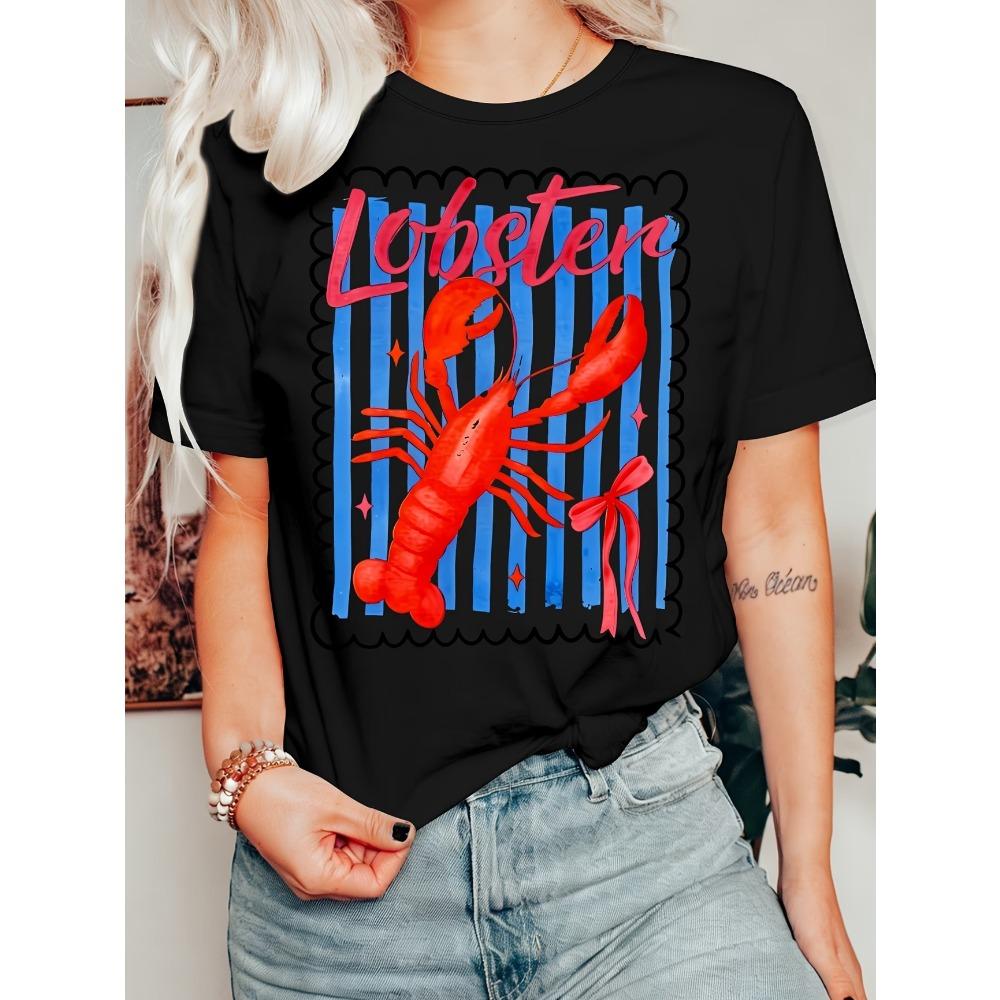 Cute Lobster Graphic T Shirt Women Summer Blue Stripes Print French Chic Harajuku Short Sleeve Loose White Tops Tee Streetwear S
Cute Lobster Graphic T Shirt Women Summer Blue Stripes Print French Chic Harajuku Short Sleeve Loose White Tops Tee Streetwear S