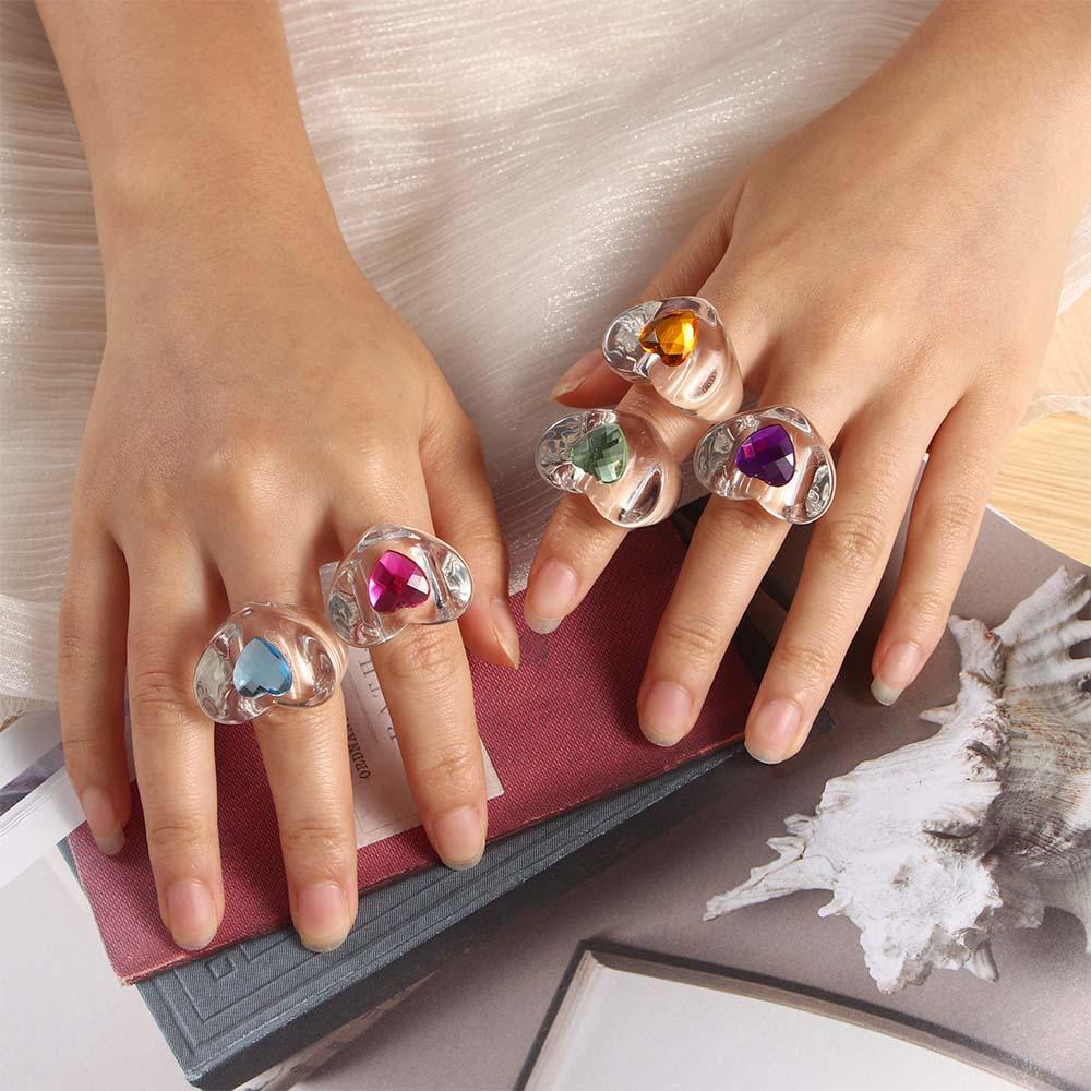 Funny Geometric Love Girls Women Diamond Acrylic Resin Ring Finger Rings Fashion Jewelry
Funny Geometric Love Girls Women Diamond Acrylic Resin Ring Finger Rings Fashion Jewelry