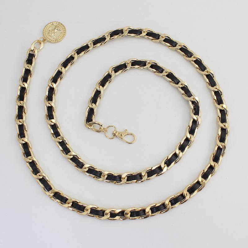 Spring and summer metal waist chain for women with skirt ins style trouser chain чорний
Spring and summer metal waist chain for women with skirt ins style trouser chain чорний